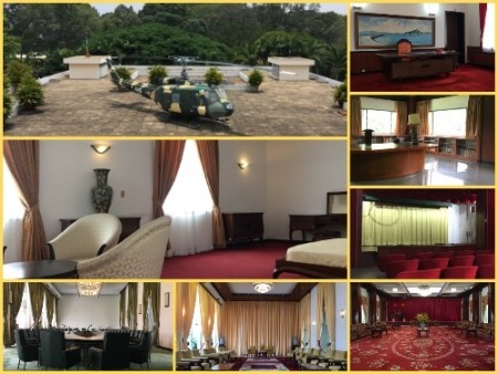 075 Inside, over the ground, public and private rooms at "Independence Palace"